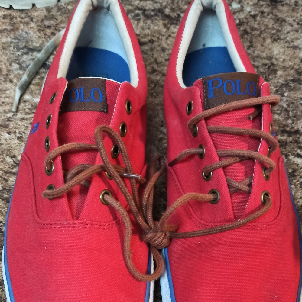 Polo ralph lauren  red canvas shoes
